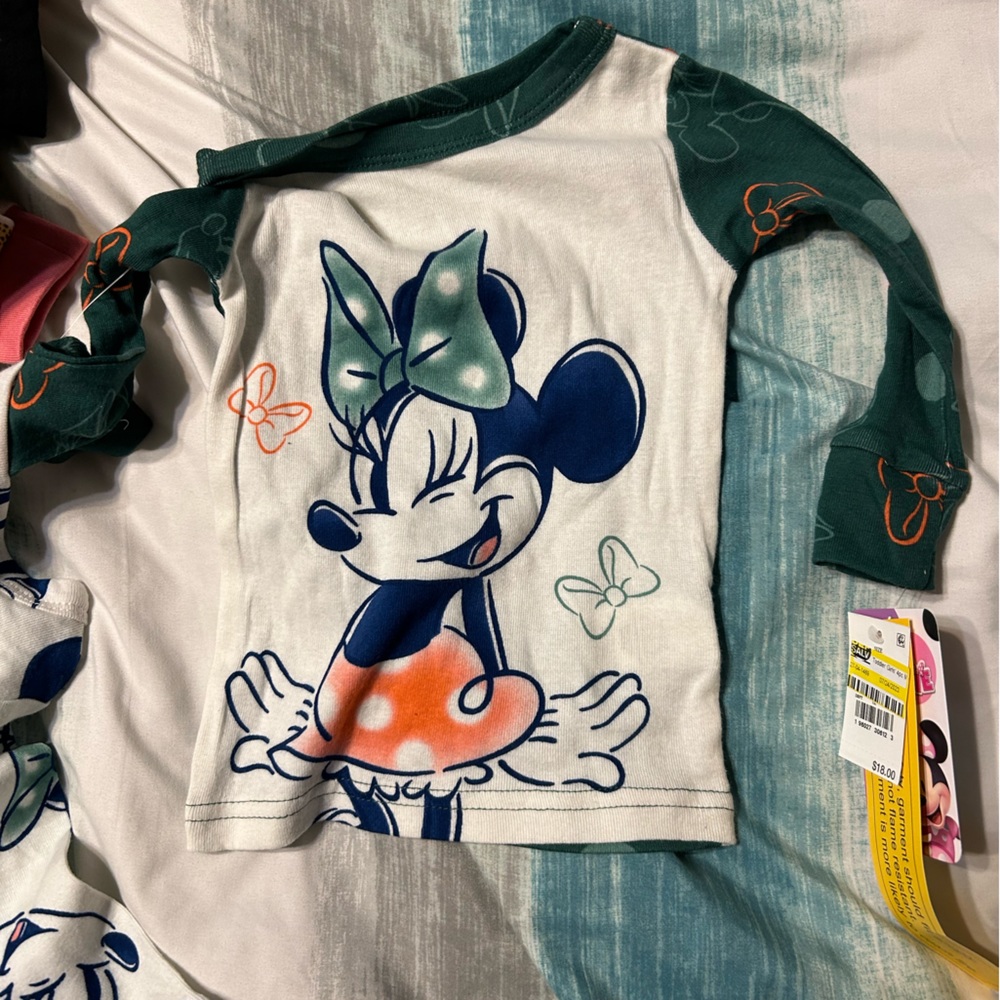 Disney 18 Month Set of 2 Minnie Mouse PJ Tops NWT